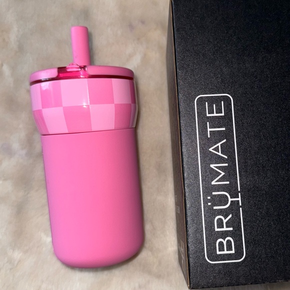 NEW! BRUMATE Pink Checker Krista Horton Kids’ 12oz LEAP New in Box - Picture 8 of 15